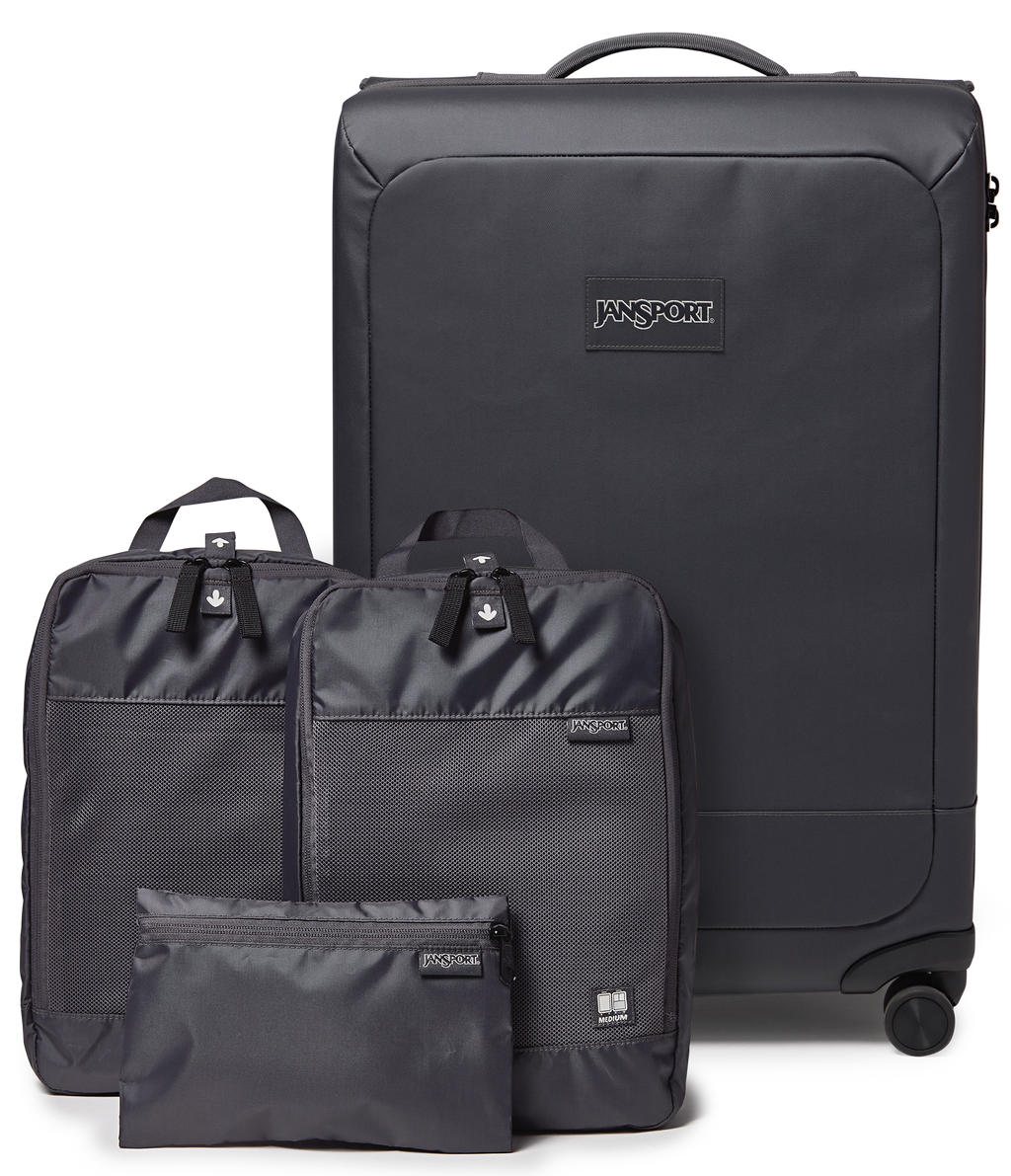 26" Checked Luggage Packing Cubes Smokey Grit Set